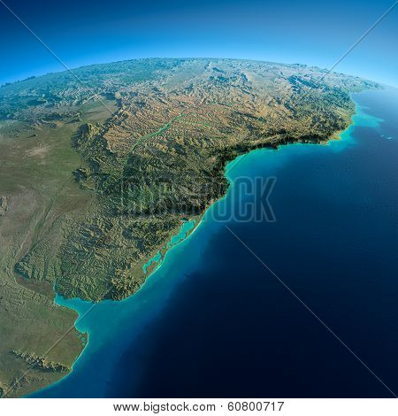 Detailed Earth. South America. Rio De La Plata