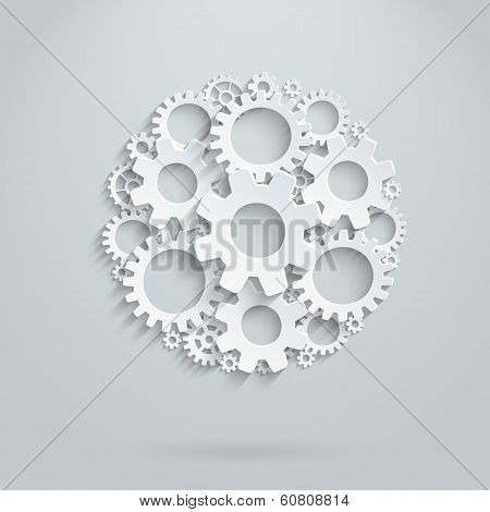 Vector infographic template made of gears.
