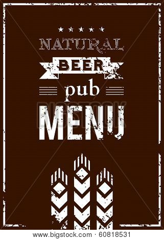 Vector beer menu for the pub