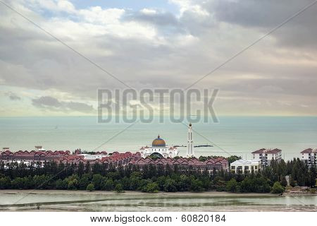 Malacca Straits Mosque Aerial View