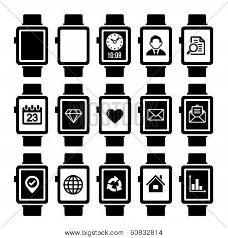 Smart Watch Icon Set.