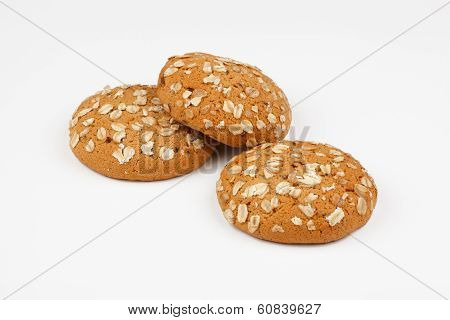 avenaceous cookie on a white background