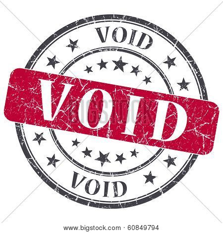 Void Red Grunge Round Stamp On White Background