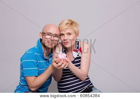 Young Attractive Couple Pregnant Mother And Happy Father