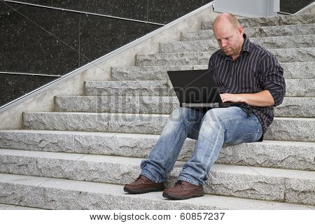 Businessman Working Outside