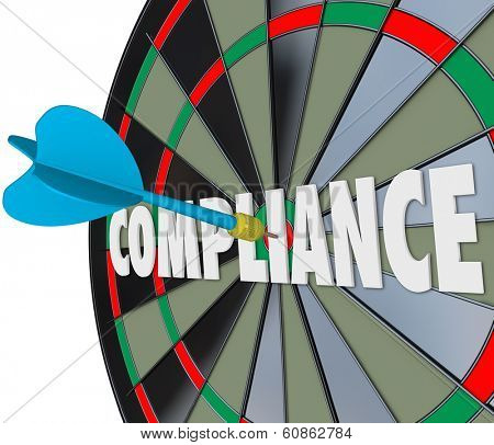 Compliance Dart Board Aim Follow Rules Legal Regulations