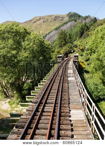 Railway Track Up Taieri Gorge New Zealand