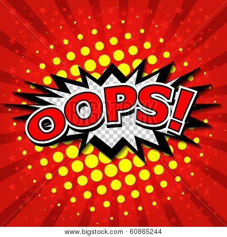 Oops! - Commic Speech Bubbel, Cartoon