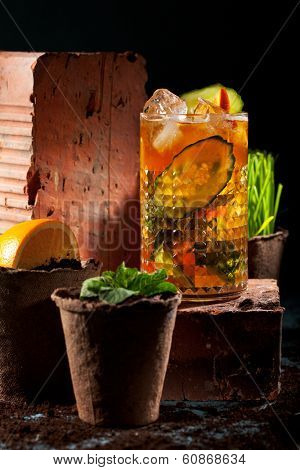 Pimm's with Fruit Cocktail
