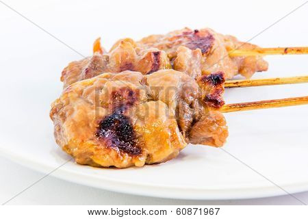 Grilled pork on stick