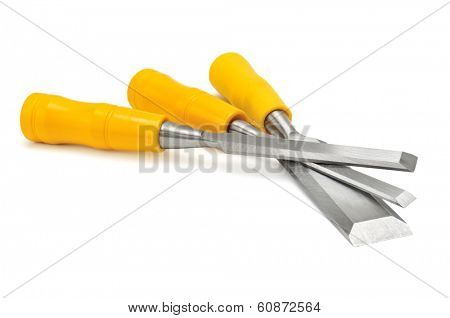 set chisels isolated on a white                                    