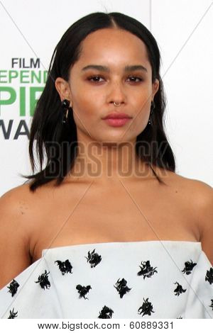 LOS ANGELES - MAR 1:  Zoe Kravitz at the Film Independent Spirit Awards at Tent on the Beach on March 1, 2014 in Santa Monica, CA