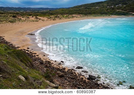 Fornells in Menorca Cala Tirant beach at Balearic Islands of Spain