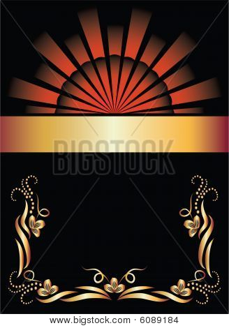 Hintergrund mit Ornament und golden Multifunktionsleiste
