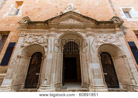 Menorca Ciutadella historical downtown facades Ciudadela at Balearic islands