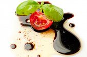 olive oil balsmaic vinegar tomato and basil
