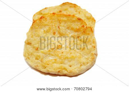 Two Quick And Easy English Muffins With Melted Butter