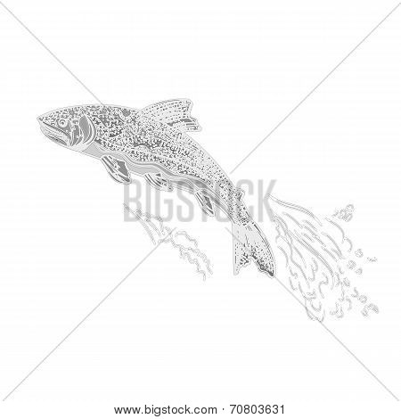 Trout As Vintage Engraved Vector