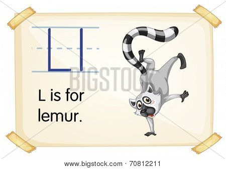 Illustration of a flashcard with letter L