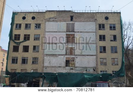 KIEV, UKRAINE - MAR 24, 2014: Downtown, vandalised during revolution of dignity and occupation Kiev by peasants from Western Ukraine.March 24, 2014 Kiev, Ukraine 