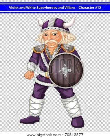 Illustration of a male viking with sheild