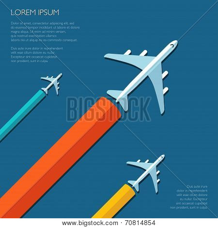 Illustration Of Vector Travel Flat Design Flyer Template