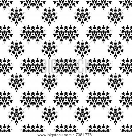 Seamless texture with flowers and hearts.