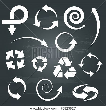 Arrows on chalkboard background