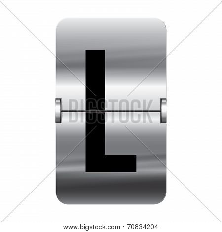 Silver Flipboard Letter - Departure Board - L
