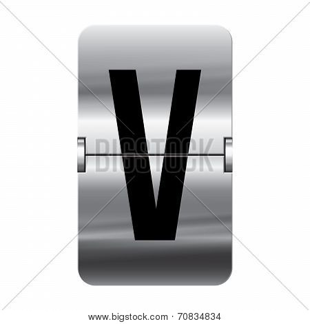 Silver Flipboard Letter - Departure Board - V