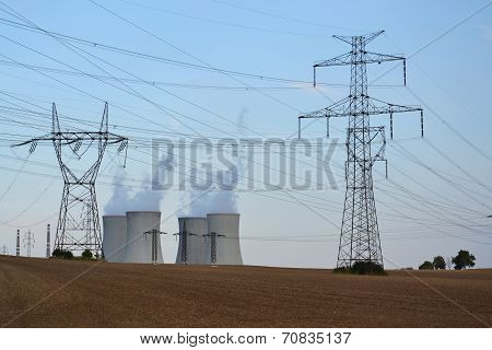 Cooling towers at nuclear power plant