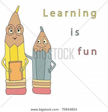 Color cartoon pencils