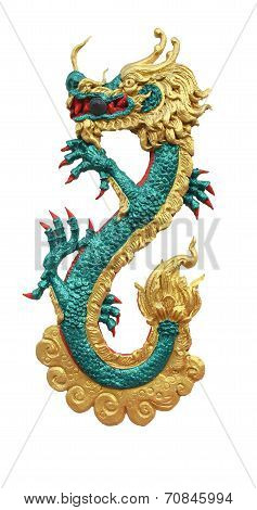Traditional Thai And China Style Art Of Dragon