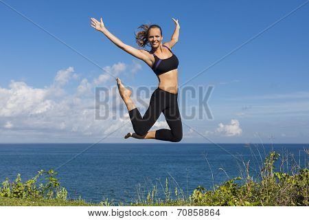 Beautiful Girl Jumping