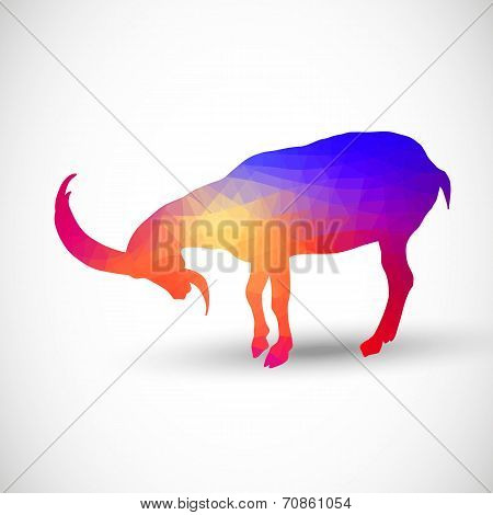 Geometric silhouettes animals Goat, Ibexes