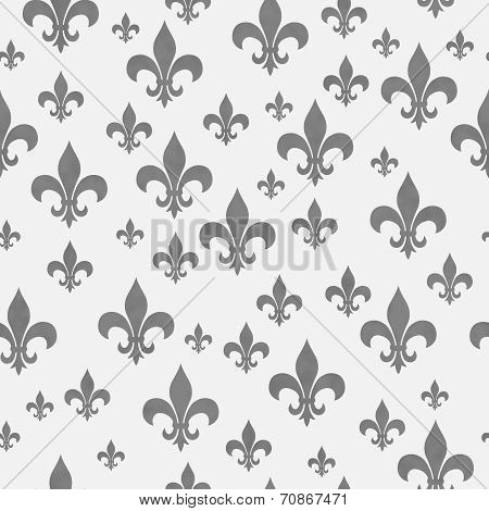 Gray Fleur-de-lis Pattern Repeat Background