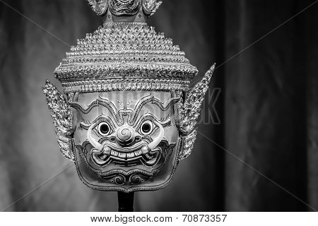 Thai Traditional Mask, used in Khon - Traditional dance of the Ramayana Saga