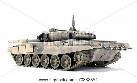T-90 Main Battle Tank, Isolated On White Background