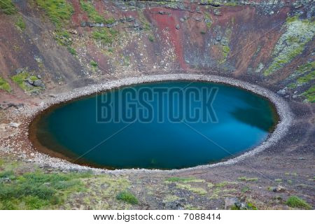 Kerid, Grimsnes bölgesinde, Güney İzlanda volkanik krater Gölü