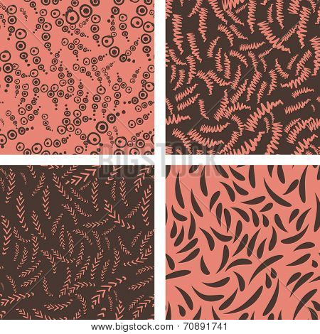 Funky 2 color seamless pattern set
