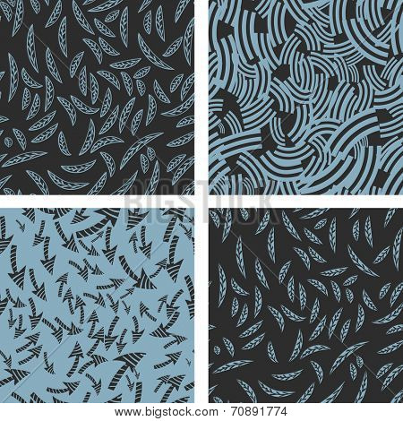 Funky 2 color seamless pattern set