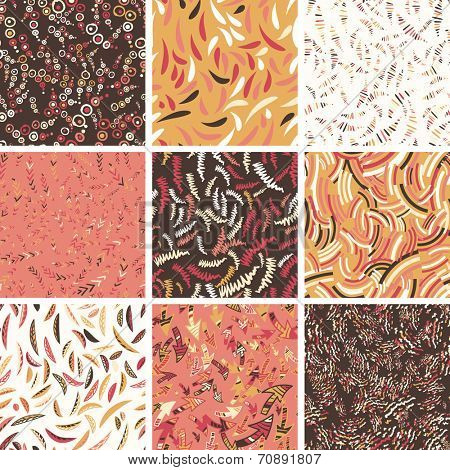 Funky seamless pattern set