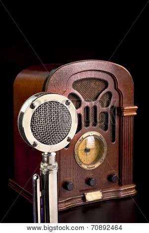 Old Radio And Microphone.