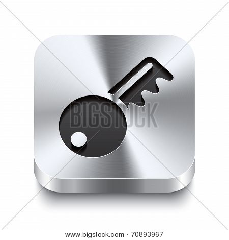 Square Metal Button Perspektive - Key Icon