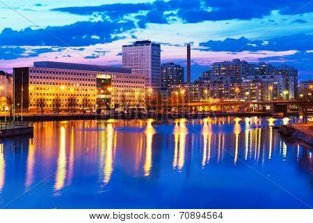 Evening scenery of Helsinki, Finland