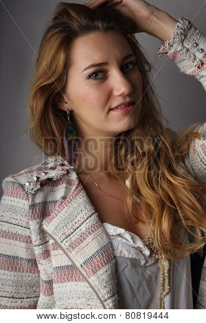 portrait of the young girl of 25 years