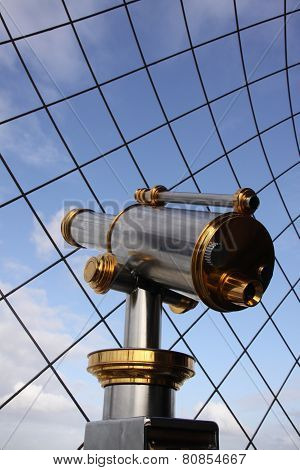 Binocular At Eiffeltower In Paris France