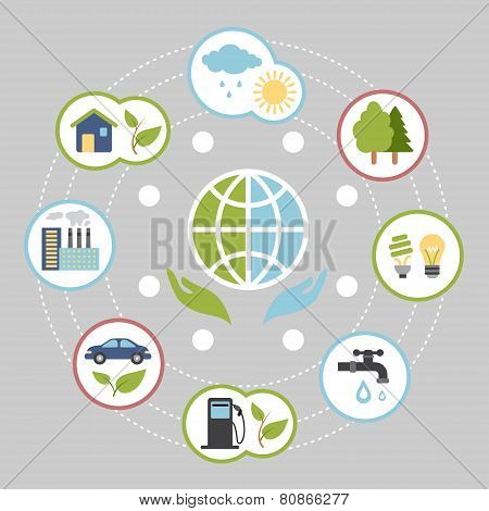 Ecologic infographic elements for web and print usage
