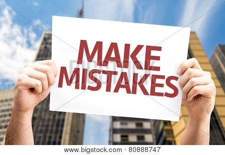 Make Mistakes card with a urban background
