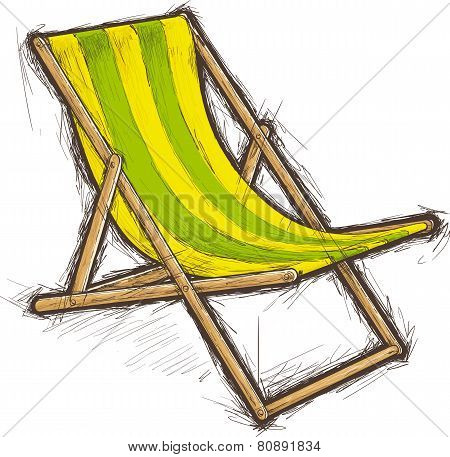 Striped beach chair